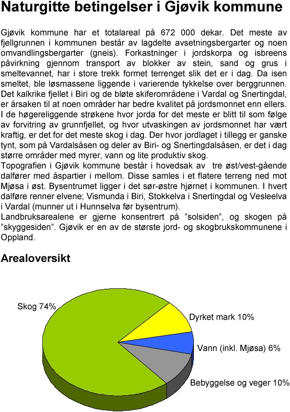 Forkastninger i jordskorpa og isbreens påvirkning gjennom transport av blokker av stein, sand og grus i smeltevannet, har i store trekk formet terrenget slik det er i dag.