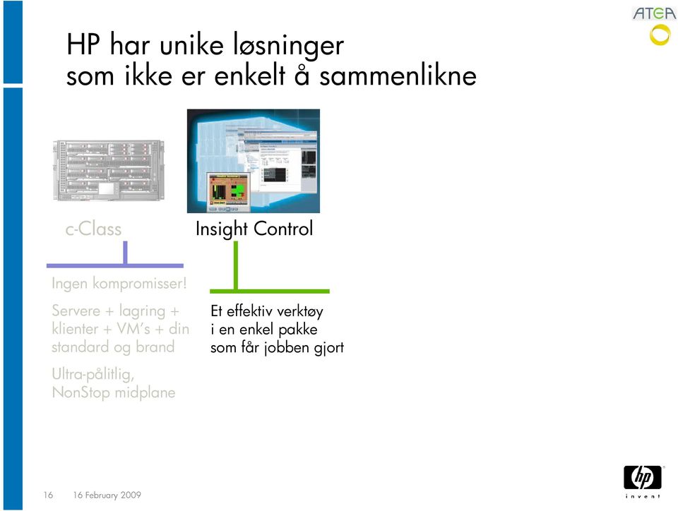 Servere + lagring + klienter+ VM s + din standard og brand