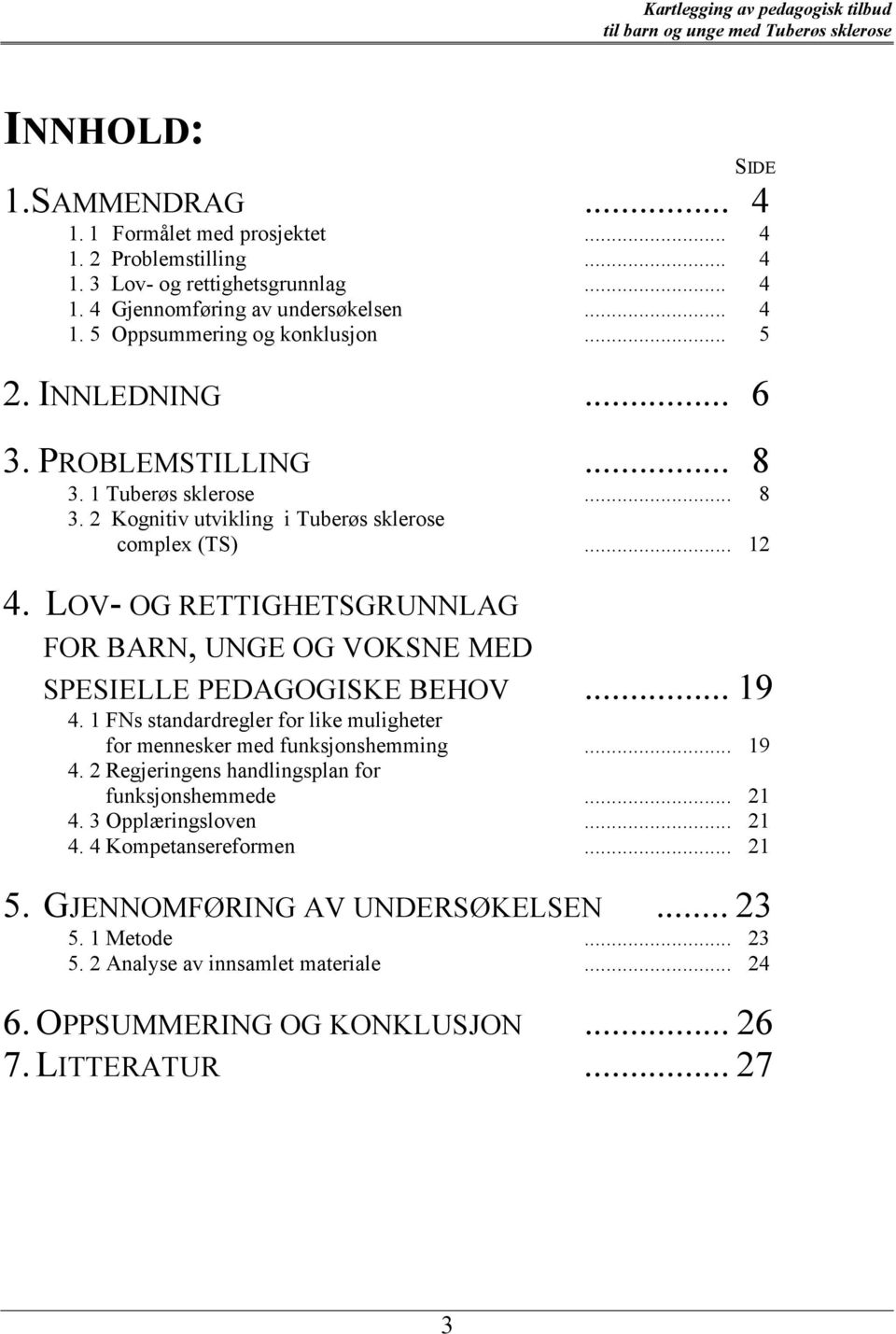 LOV- OG RETTIGHETSGRUNNLAG FOR BARN, UNGE OG VOKSNE MED SPESIELLE PEDAGOGISKE BEHOV... 19 4. 1 FNs standardregler for like muligheter for mennesker med funksjonshemming... 19 4. 2 Regjeringens handlingsplan for funksjonshemmede.