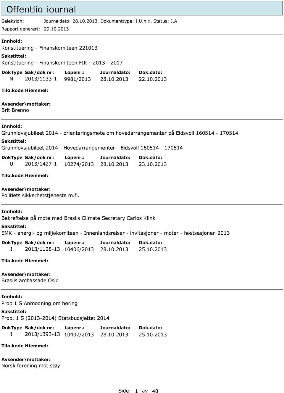 3 Konstituering - Finanskomiteen FK - 2013-2017 N 2013/1133-1 9981/2013 22.10.