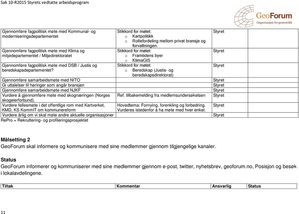 møtet: Styret beredskapsdepartementet?