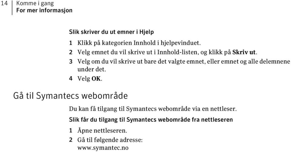 3 Velg om du vil skrive ut bare det valgte emnet, eller emnet og alle delemnene under det. 4 Velg OK.