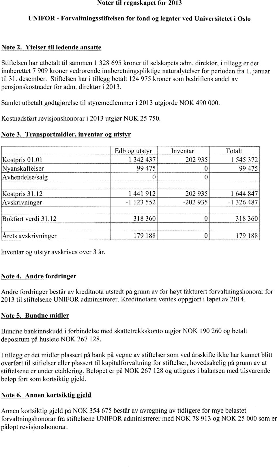 direktør, i tillegg er det innberettet 7 909 kroner vedrørende innberetningspliktige naturalytelser for perioden fra l. januar til 31. desember.