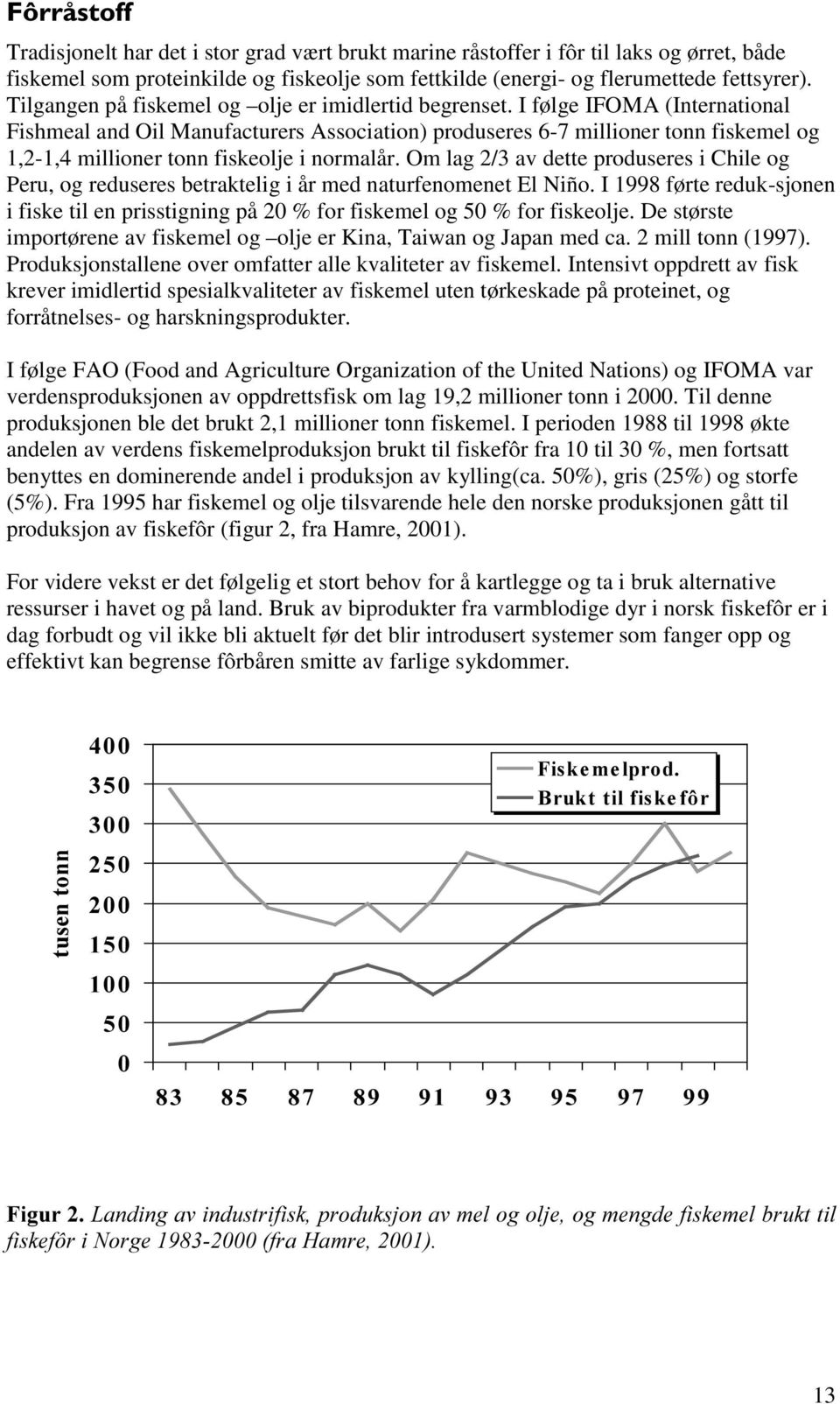 I følge IFOMA (International Fishmeal and Oil Manufacturers Association) produseres 6-7 millioner tonn fiskemel og 1,2-1,4 millioner tonn fiskeolje i normalår.