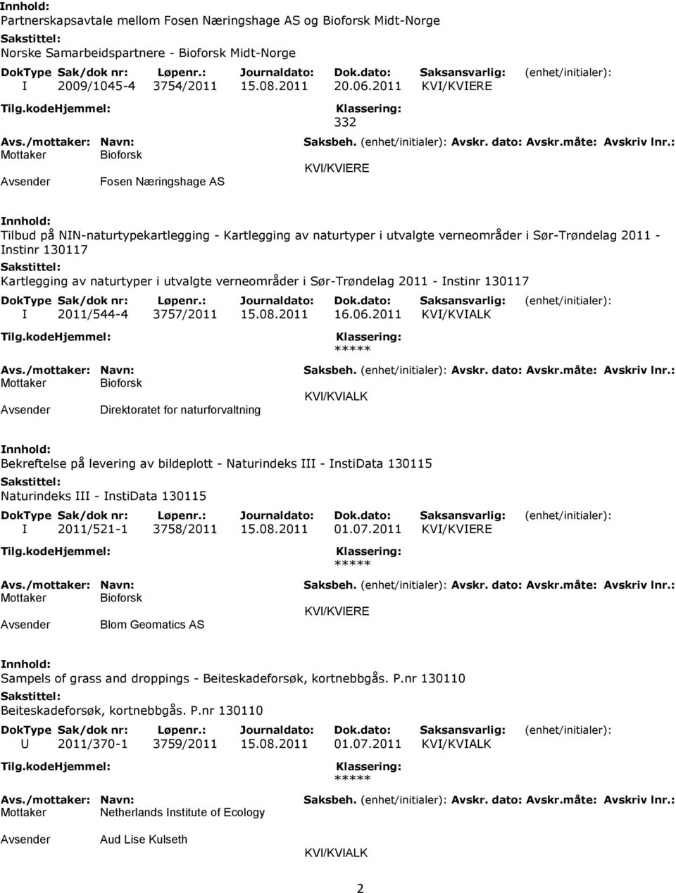 naturtyper i utvalgte verneområder i Sør-Trøndelag 2011 - Instinr 130117 I 2011/544-4 3757/2011 15.08.2011 16.06.