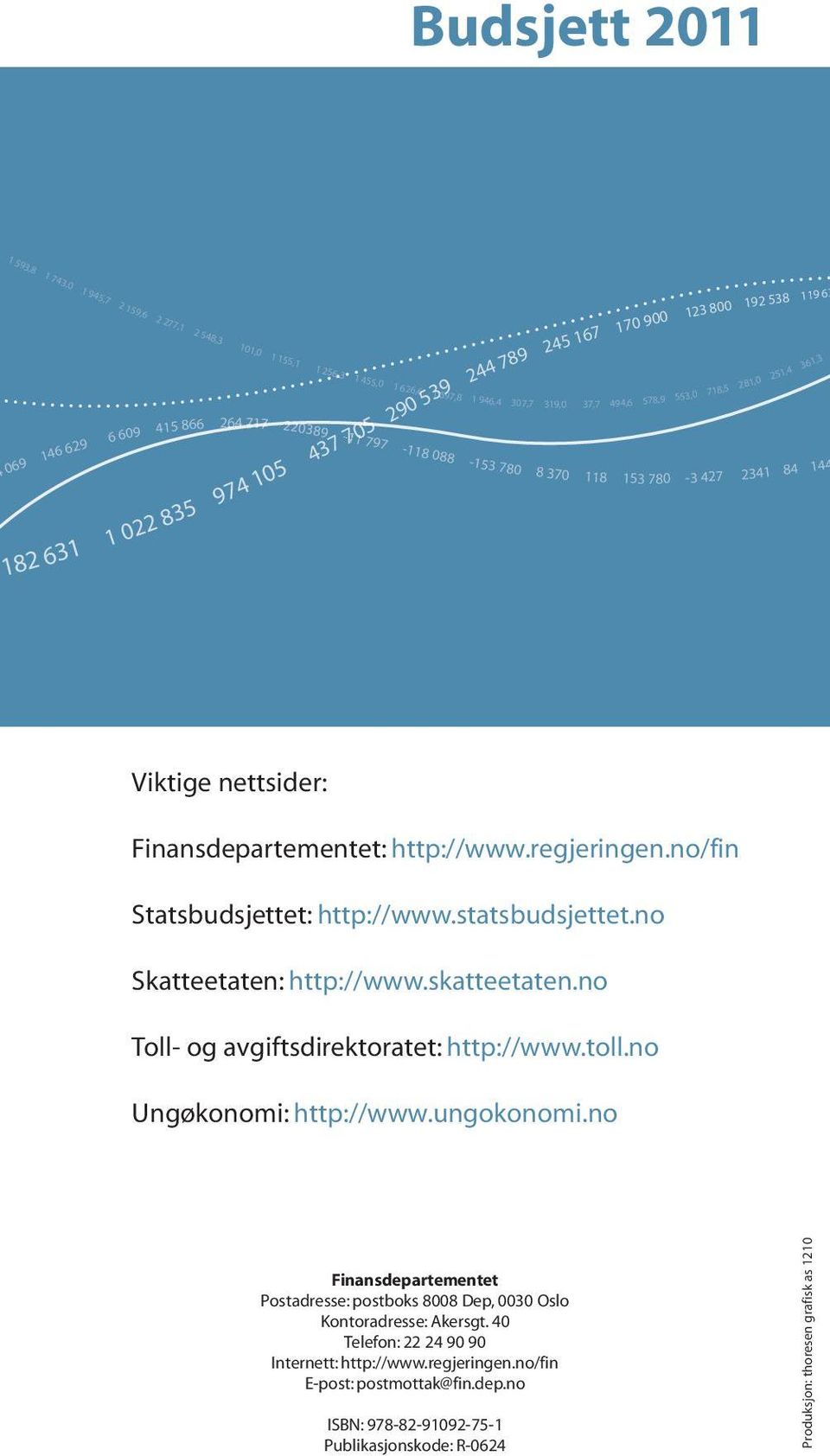 nettsider: Finansdepartementet: http://www.regjeringen.no/fin Statsbudsjettet: http://www.statsbudsjettet.no Skatteetaten: http://www.skatteetaten.no Toll- og avgiftsdirektoratet: http://www.toll.