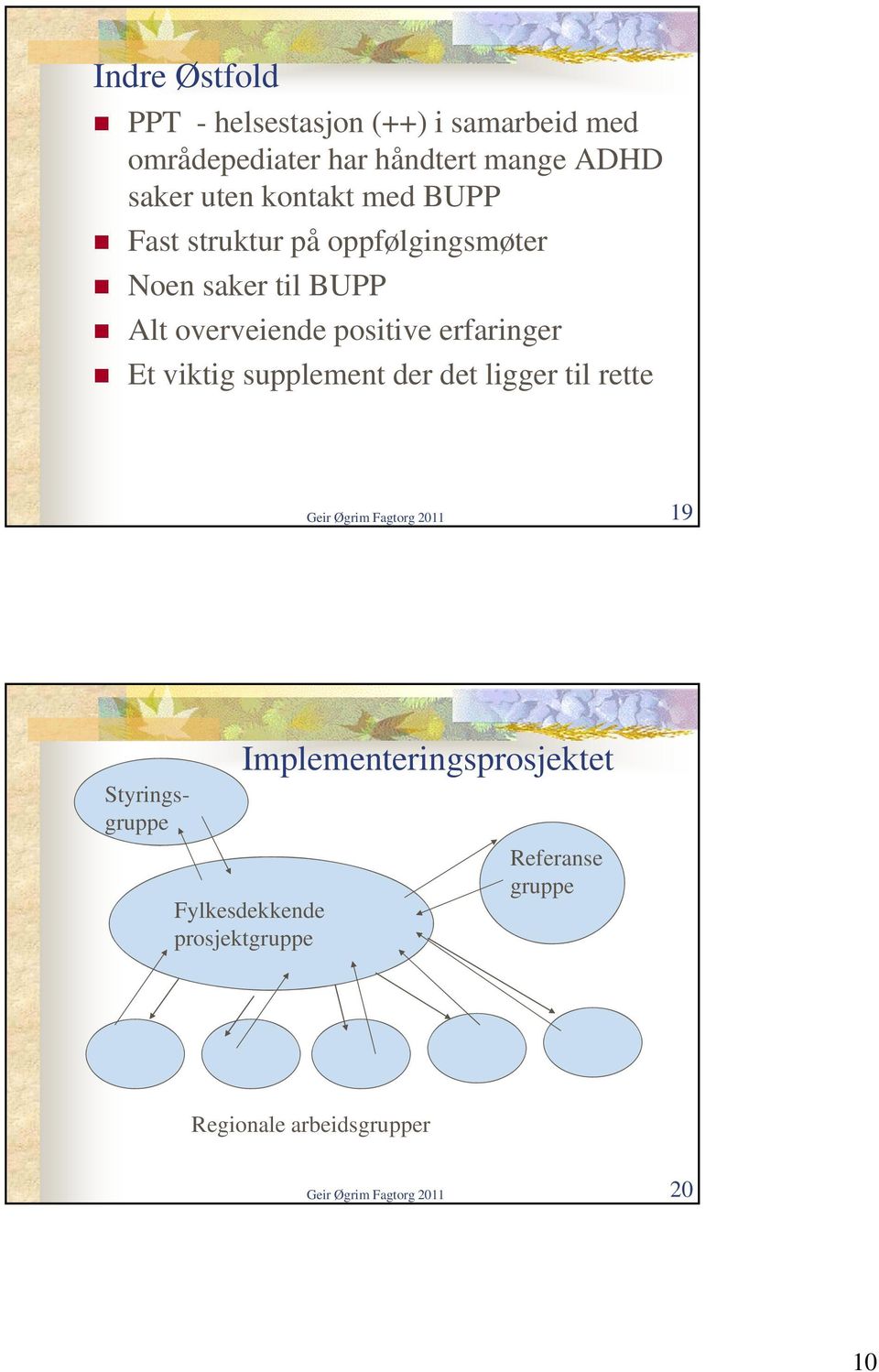 Et viktig supplement der det ligger til rette Geir Øgrim Fagtorg 2011 19 Styringsgruppe