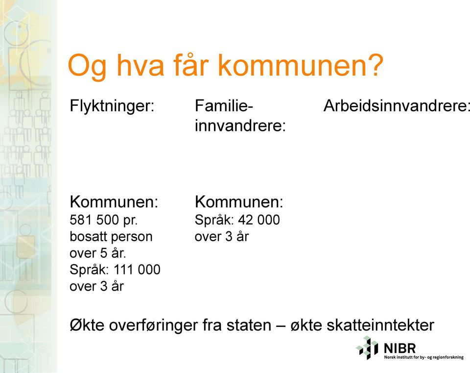 Kommunen: 581 500 pr. bosatt person over 5 år.