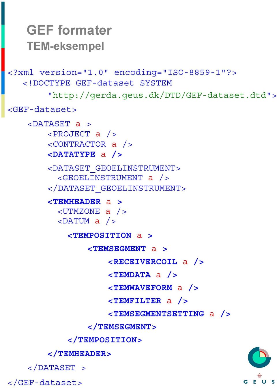 dtd"> <GEF-dataset> <DATASET a > <PROJECT a <CONTRACTOR a <DATATYPE a <DATASET_GEOELINSTRUMENT> <GEOELINSTRUMENT