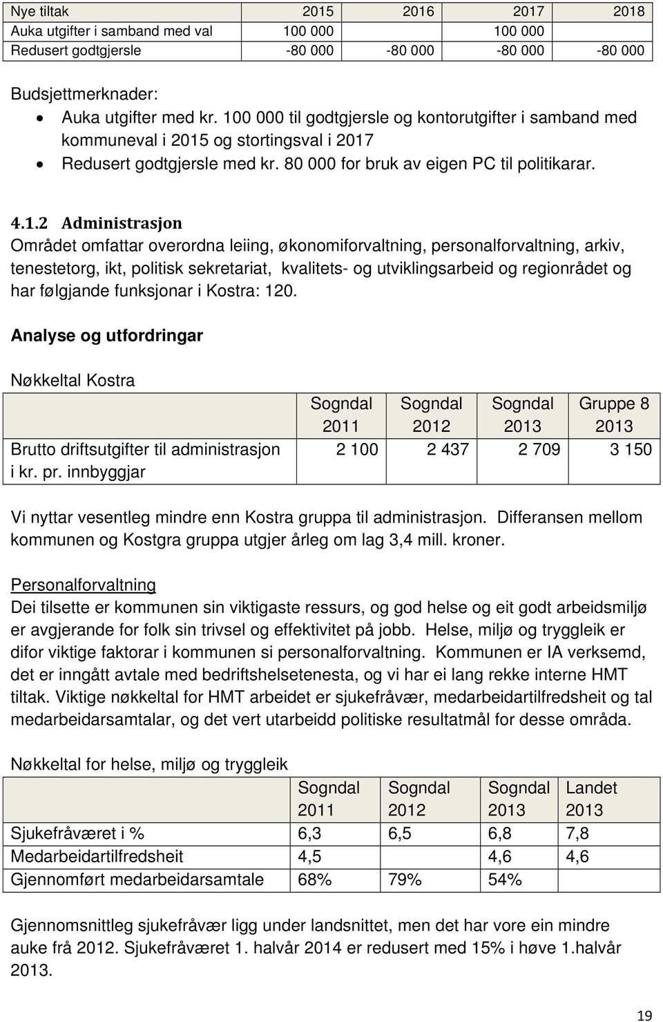 omfattar overordna leiing, økonomiforvaltning, personalforvaltning, arkiv, tenestetorg, ikt, politisk sekretariat, kvalitets- og utviklingsarbeid og regionrådet og har følgjande funksjonar i Kostra: