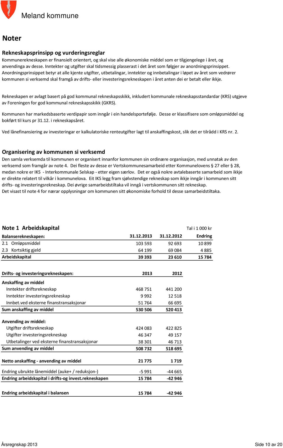 Anordningsprinsippet betyr at alle kjente utgifter, utbetalingar, inntekter og innbetalingar i løpet av året som vedrører kommunen si verksemd skal framgå av drifts- eller investeringsrekneskapen i