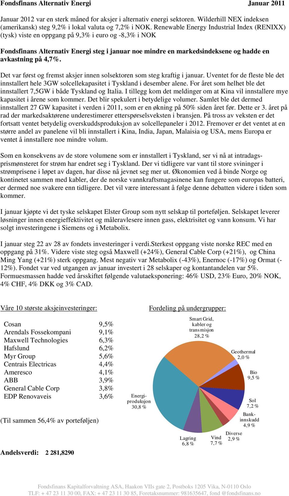 4,7%. Det var først og fremst aksjer innen solsektoren som steg kraftig i januar. Uventet for de fleste ble det innstallert hele 3GW solcellekapasitet i Tyskland i desember alene.