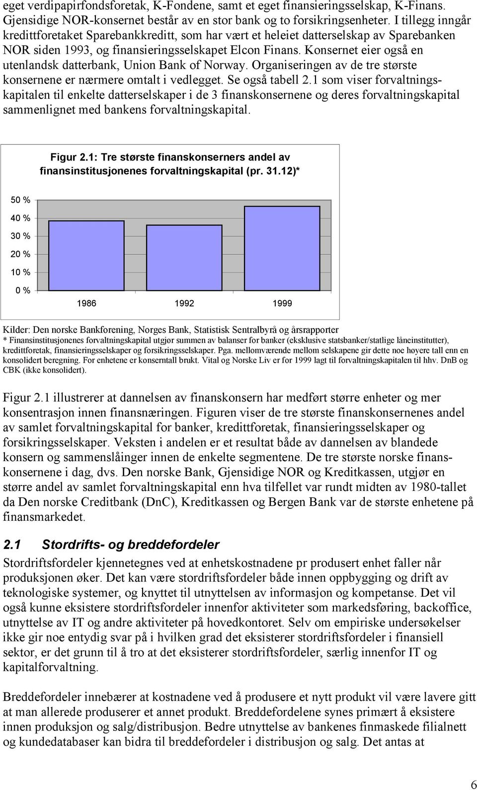 Konsernet eier også en utenlandsk datterbank, Union Bank of Norway. Organiseringen av de tre største konsernene er nærmere omtalt i vedlegget. Se også tabell 2.