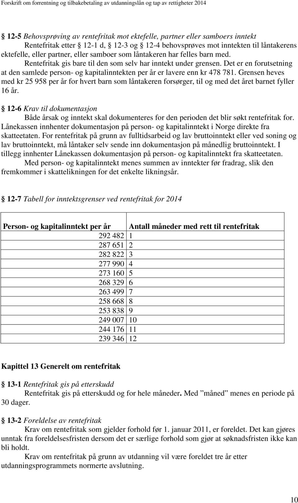 Det er en forutsetning at den samlede person- og kapitalinntekten per år er lavere enn kr 478 781.