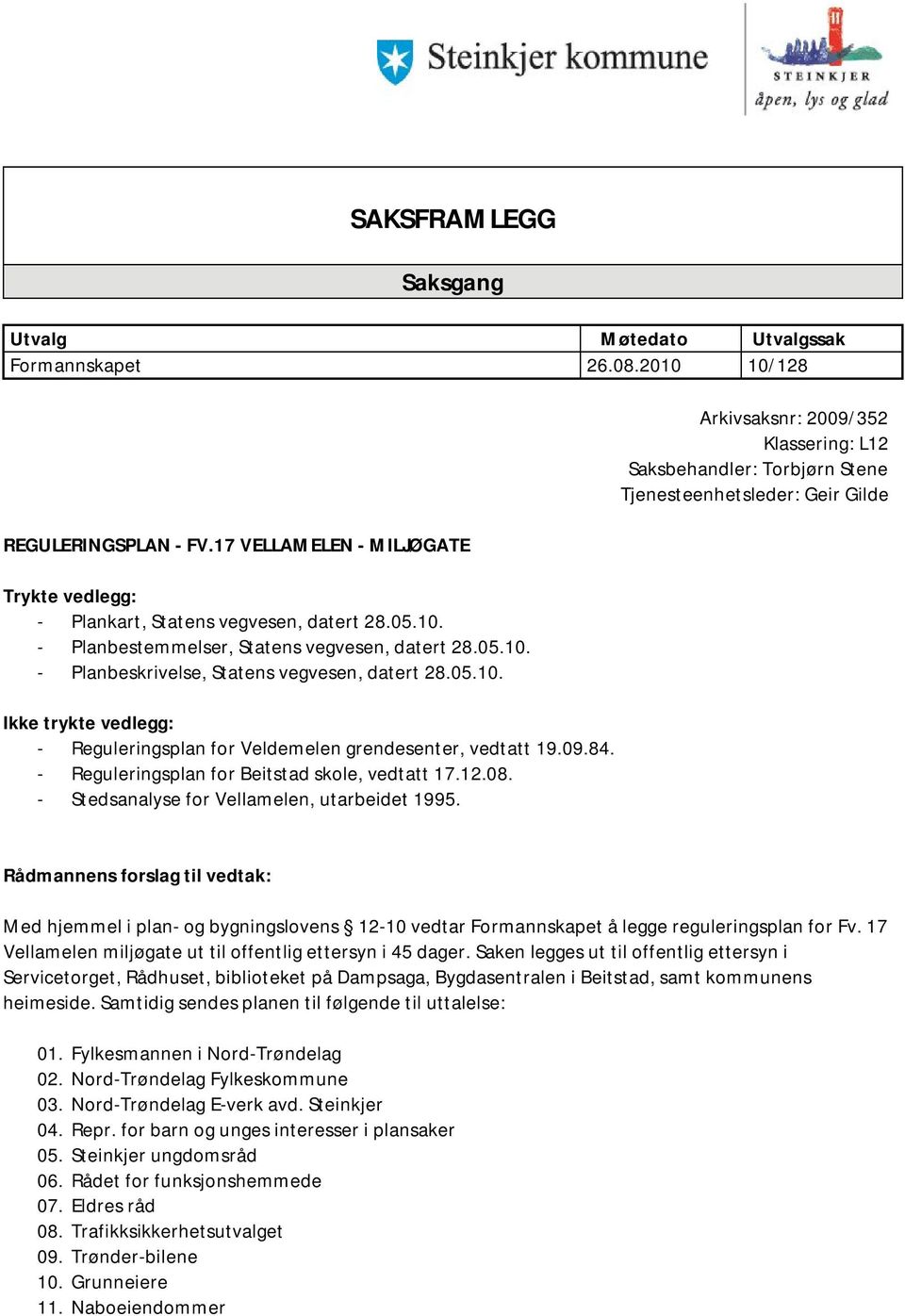 08. - Stedsanalyse for Vellamelen, utarbeidet 1995.