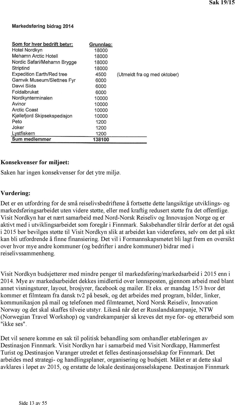 offentlige. Visit Nordkyn har et nært samarbeid med Nord-Norsk Reiseliv og Innovasjon Norge og er aktivt med i utviklingsarbeidet som foregår i Finnmark.