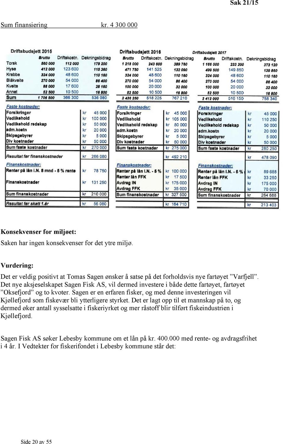 Det nye aksjeselskapet Sagen Fisk AS, vil dermed investere i både dette fartøyet, fartøyet Oksefjord og to kvoter.