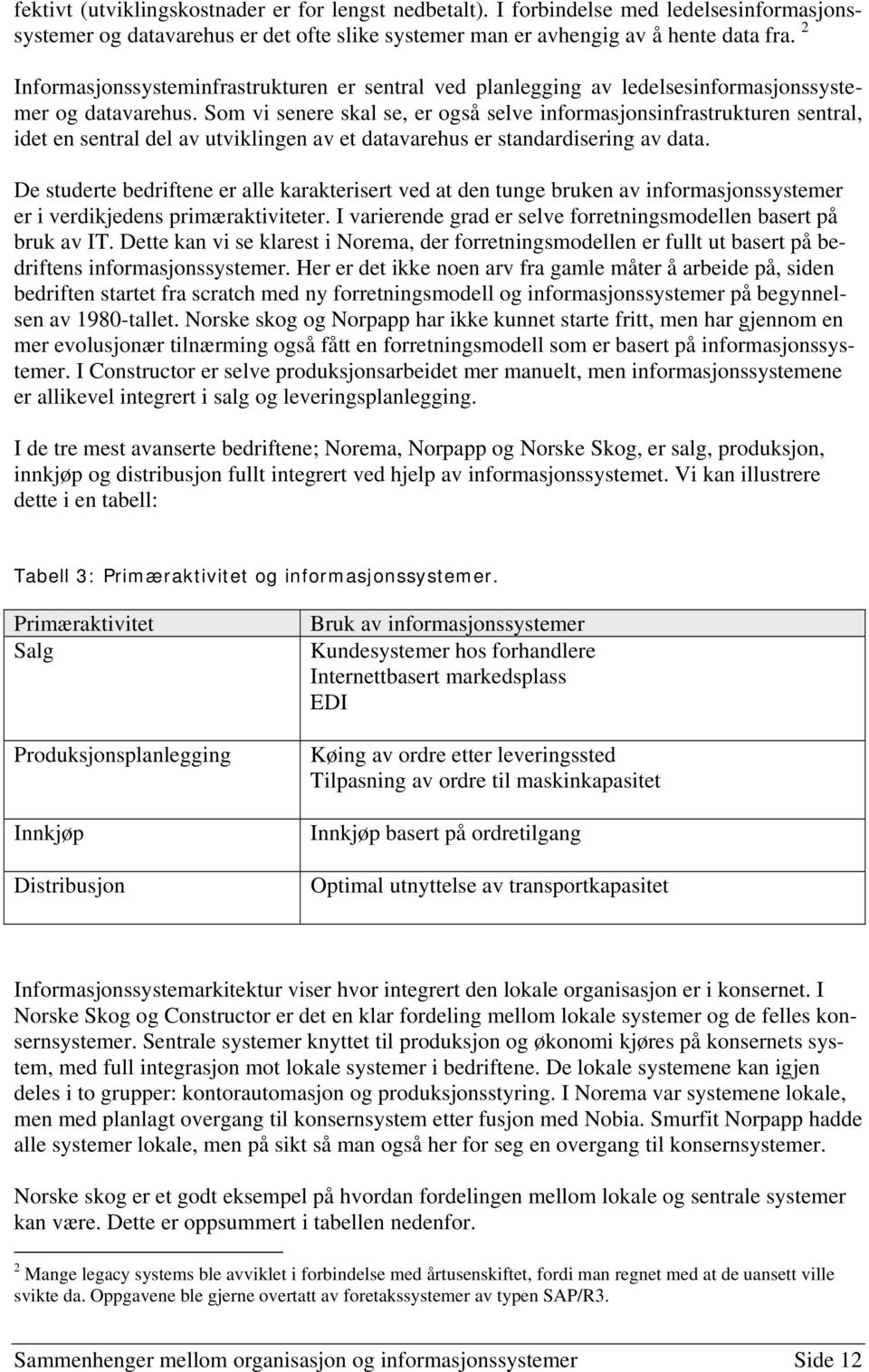 Som vi senere skal se, er også selve informasjonsinfrastrukturen sentral, idet en sentral del av utviklingen av et datavarehus er standardisering av data.