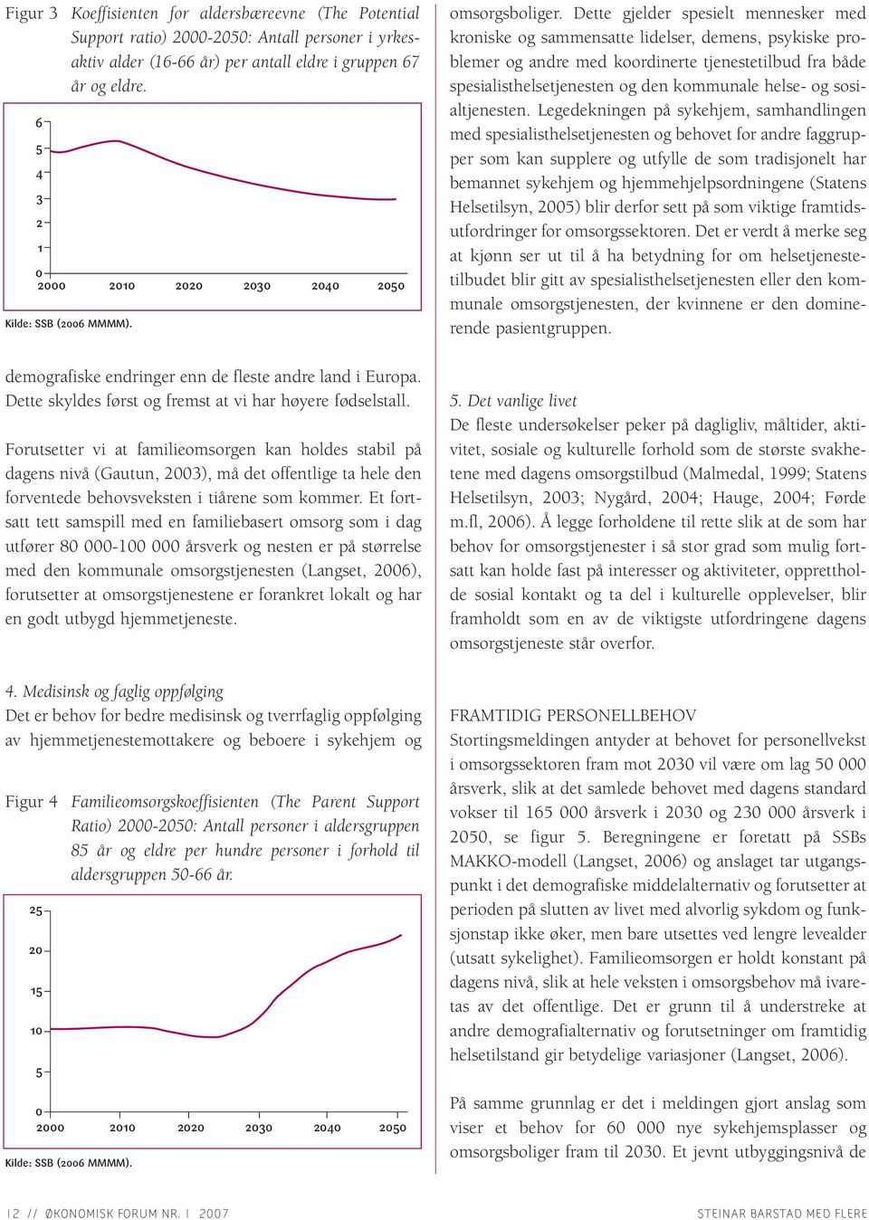 Forutsetter vi at familieomsorgen kan holdes stabil på dagens nivå (Gautun, 2003), må det offentlige ta hele den forventede behovsveksten i tiårene som kommer.