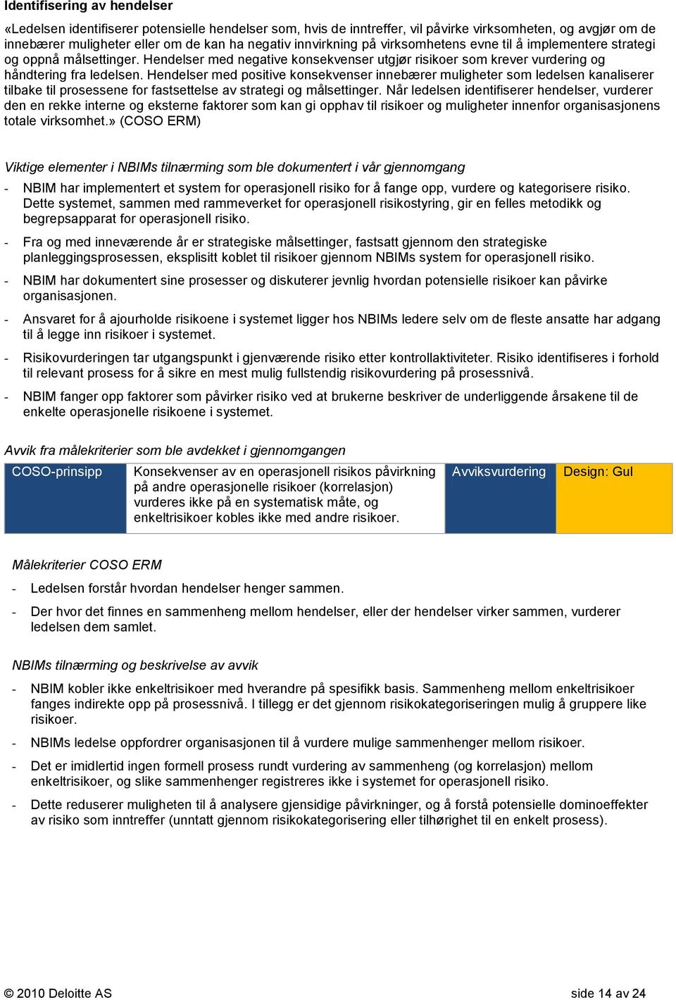 Hendelser med positive konsekvenser innebærer muligheter som ledelsen kanaliserer tilbake til prosessene for fastsettelse av strategi og målsettinger.