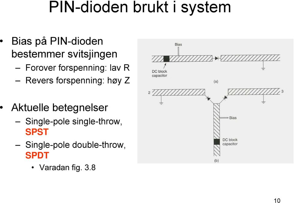 forspenning: høy Z Aktuelle betegnelser Single-pole