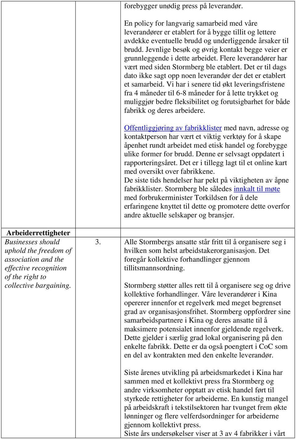 Det er til dags dato ikke sagt opp noen leverandør der det er etablert et samarbeid.