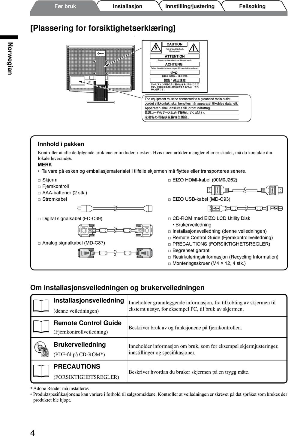 Skjerm Fjernkontroll AAA-batterier (2 stk.