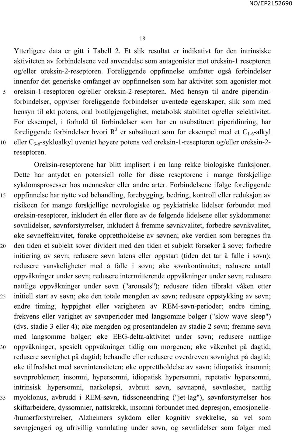 Foreliggende oppfinnelse omfatter også forbindelser innenfor det generiske omfanget av oppfinnelsen som har aktivitet som agonister mot oreksin-1-reseptoren og/eller oreksin-2-reseptoren.