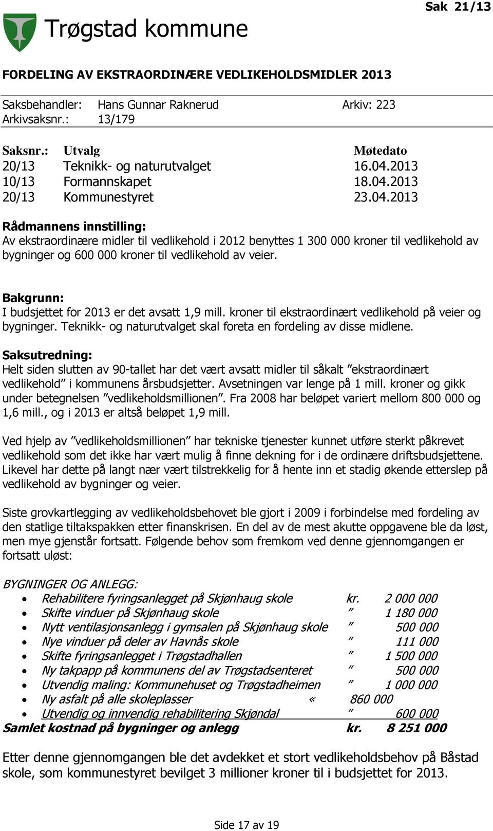 2013 20/13 Kommunestyret 23.04.