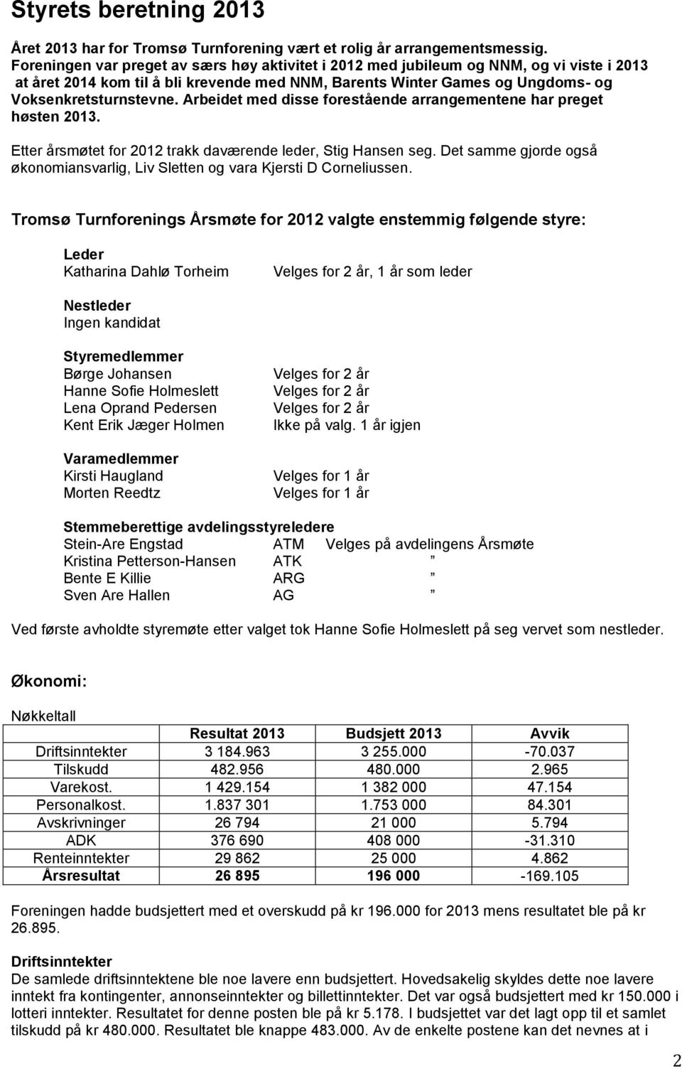 Arbeidet med disse forestående arrangementene har preget høsten 2013. Etter årsmøtet for 2012 trakk daværende leder, Stig Hansen seg.