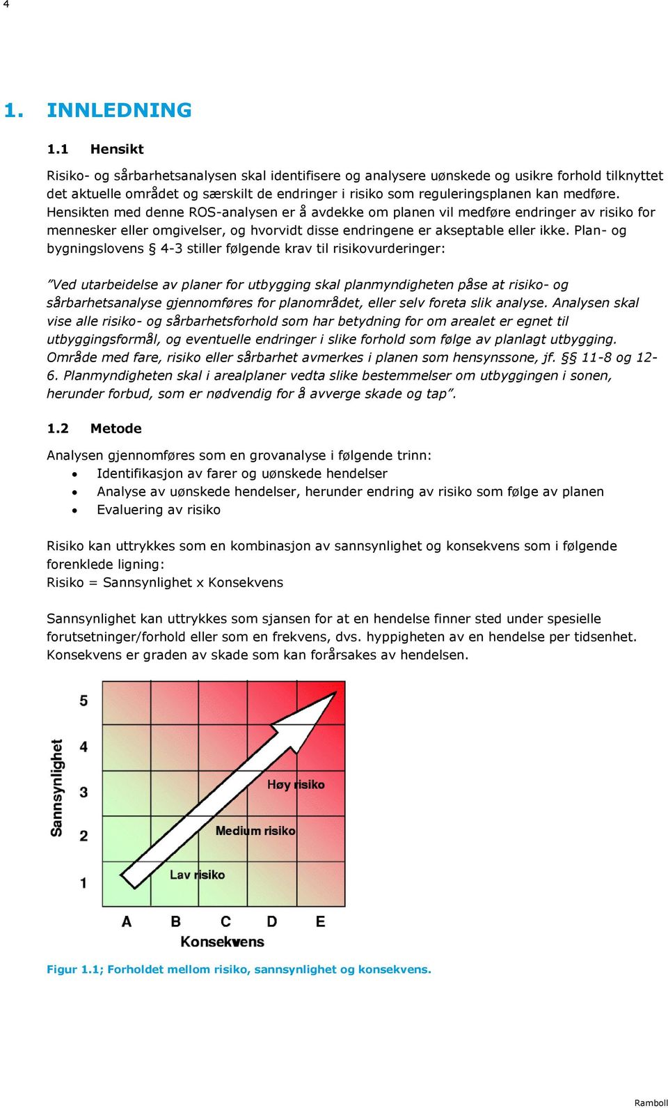 Hensikten med denne ROS-analysen er å avdekke om planen vil medføre endringer av risiko for mennesker eller omgivelser, og hvorvidt disse endringene er akseptable eller ikke.