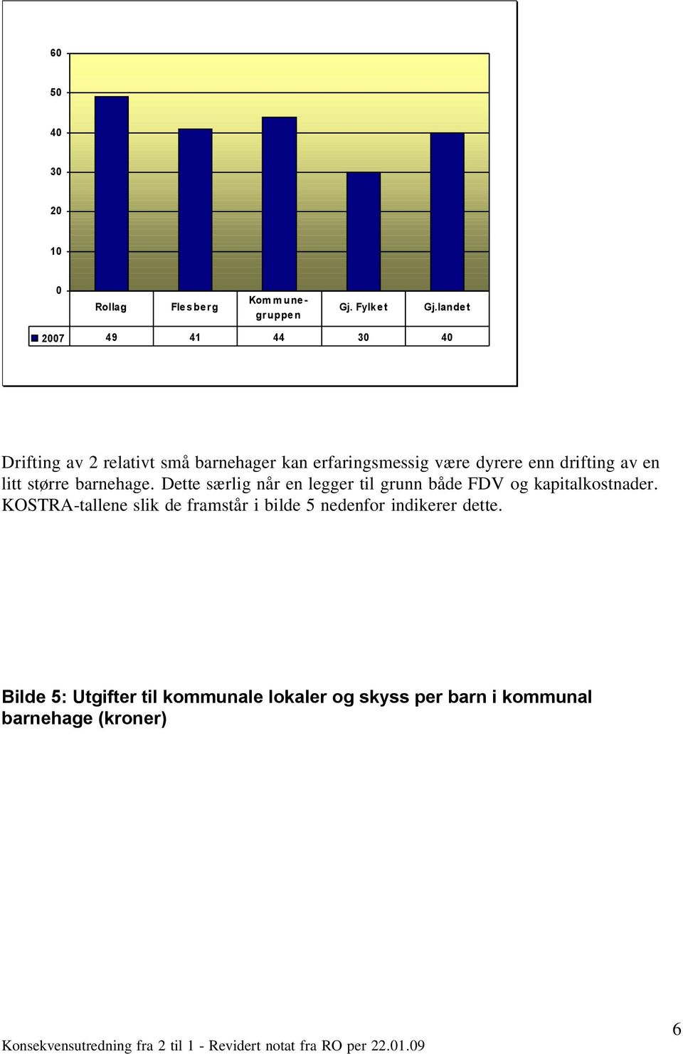 drifting av en litt større barnehage. Dette særlig når en legger til grunn både FDV og kapitalkostnader.