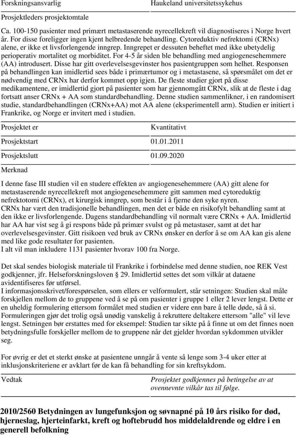 Inngrepet er dessuten beheftet med ikke ubetydelig perioperativ mortalitet og morbiditet. For 4-5 år siden ble behandling med angiogenesehemmere (AA) introdusert.