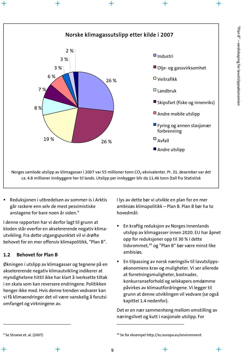 8 millioner innbyggere her til lands. Utslipp per innbygger blir da 11.