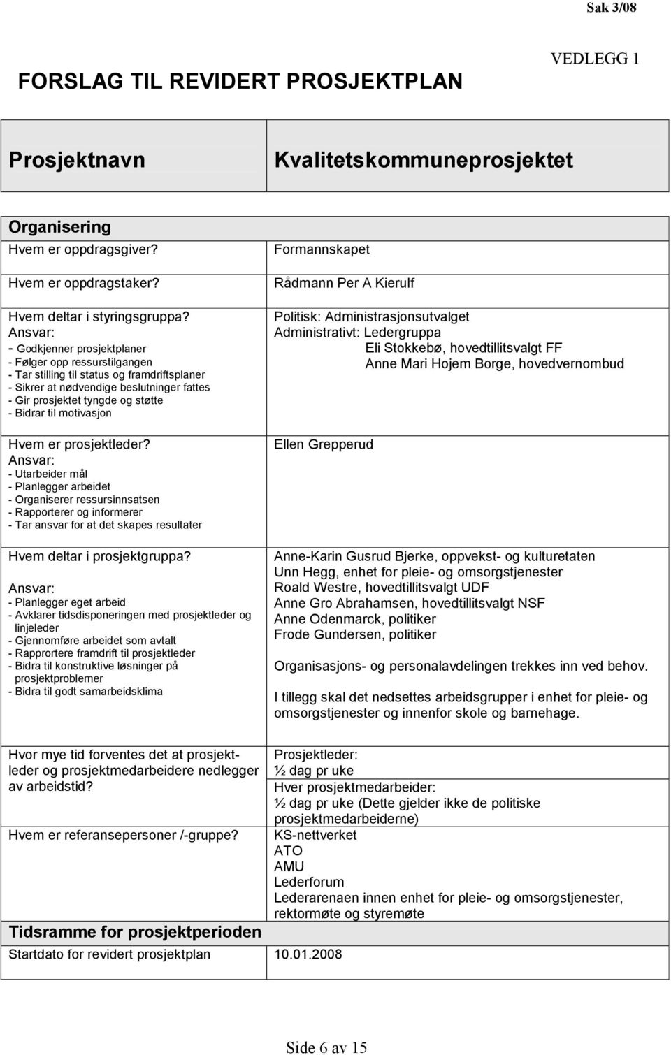 til motivasjon Hvem er prosjektleder?