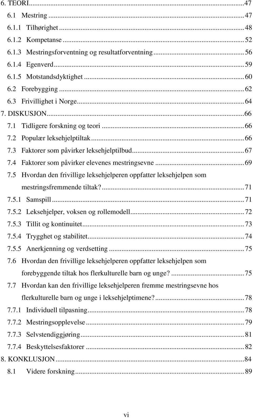 4 Faktorer som påvirker elevenes mestringsevne... 69 7.5 Hvordan den frivillige leksehjelperen oppfatter leksehjelpen som mestringsfremmende tiltak?... 71 7.5.1 Samspill... 71 7.5.2 Leksehjelper, voksen og rollemodell.