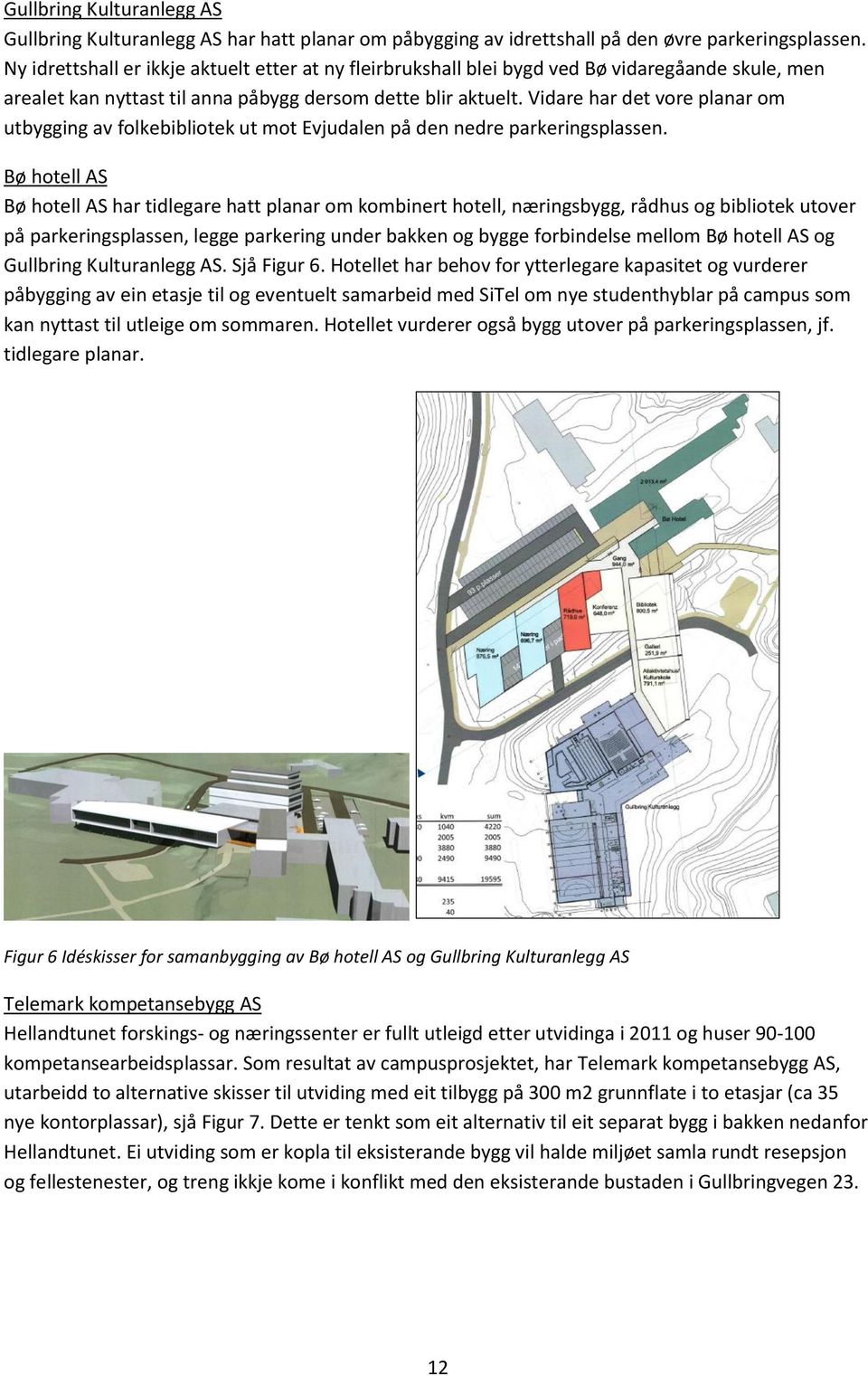 Vidare har det vore planar om utbygging av folkebibliotek ut mot Evjudalen på den nedre parkeringsplassen.