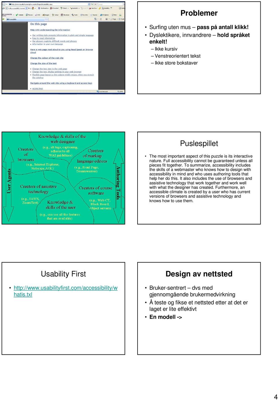 Full accessibility cannot be guaranteed unless all pieces fit together.