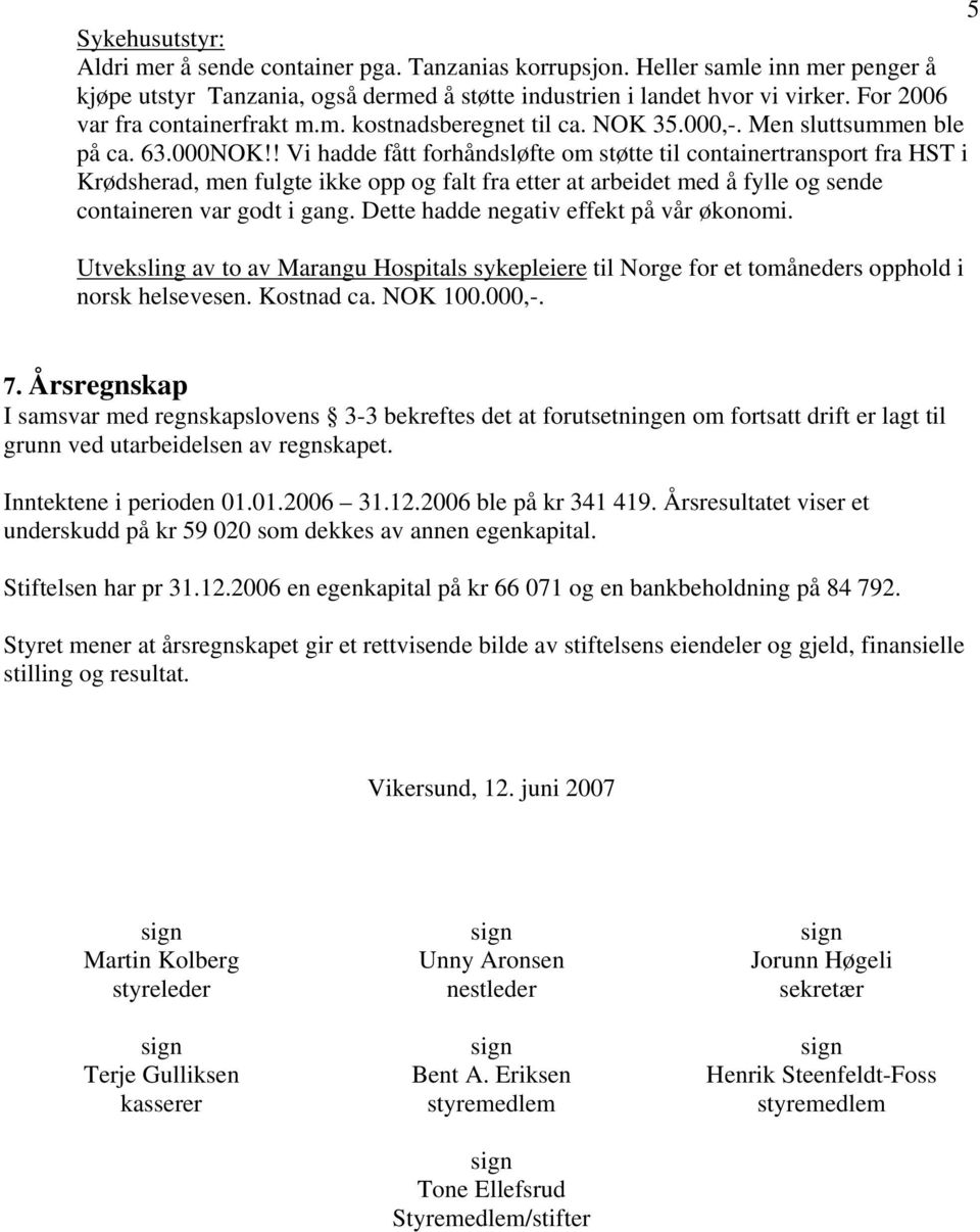 ! Vi hadde fått forhåndsløfte om støtte til containertransport fra HST i Krødsherad, men fulgte ikke opp og falt fra etter at arbeidet med å fylle og sende containeren var godt i gang.