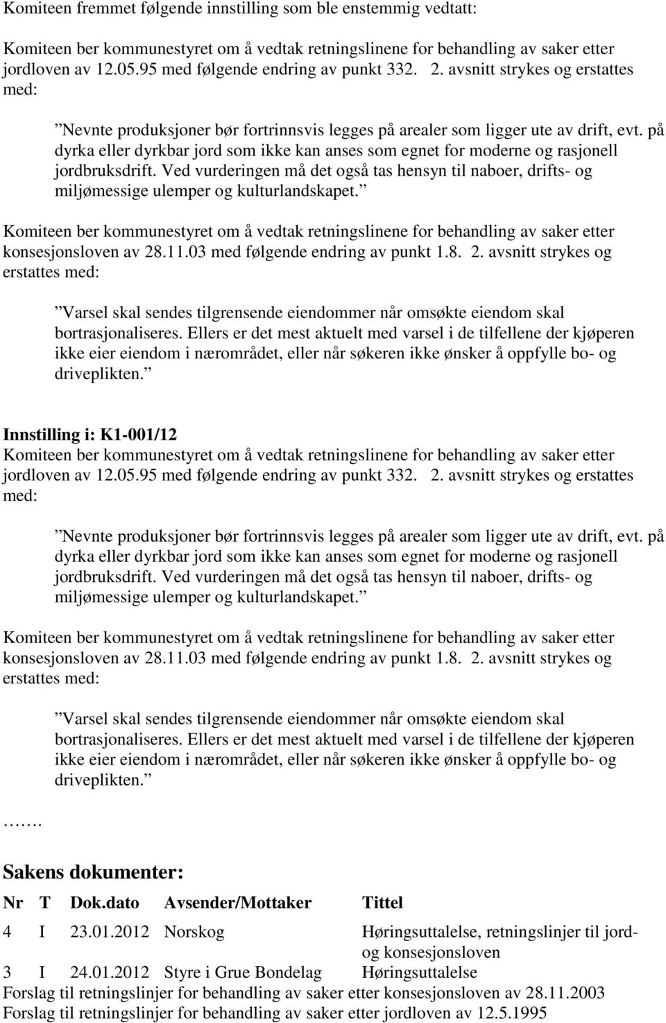 på dyrka eller dyrkbar jord som ikke kan anses som egnet for moderne og rasjonell jordbruksdrift.