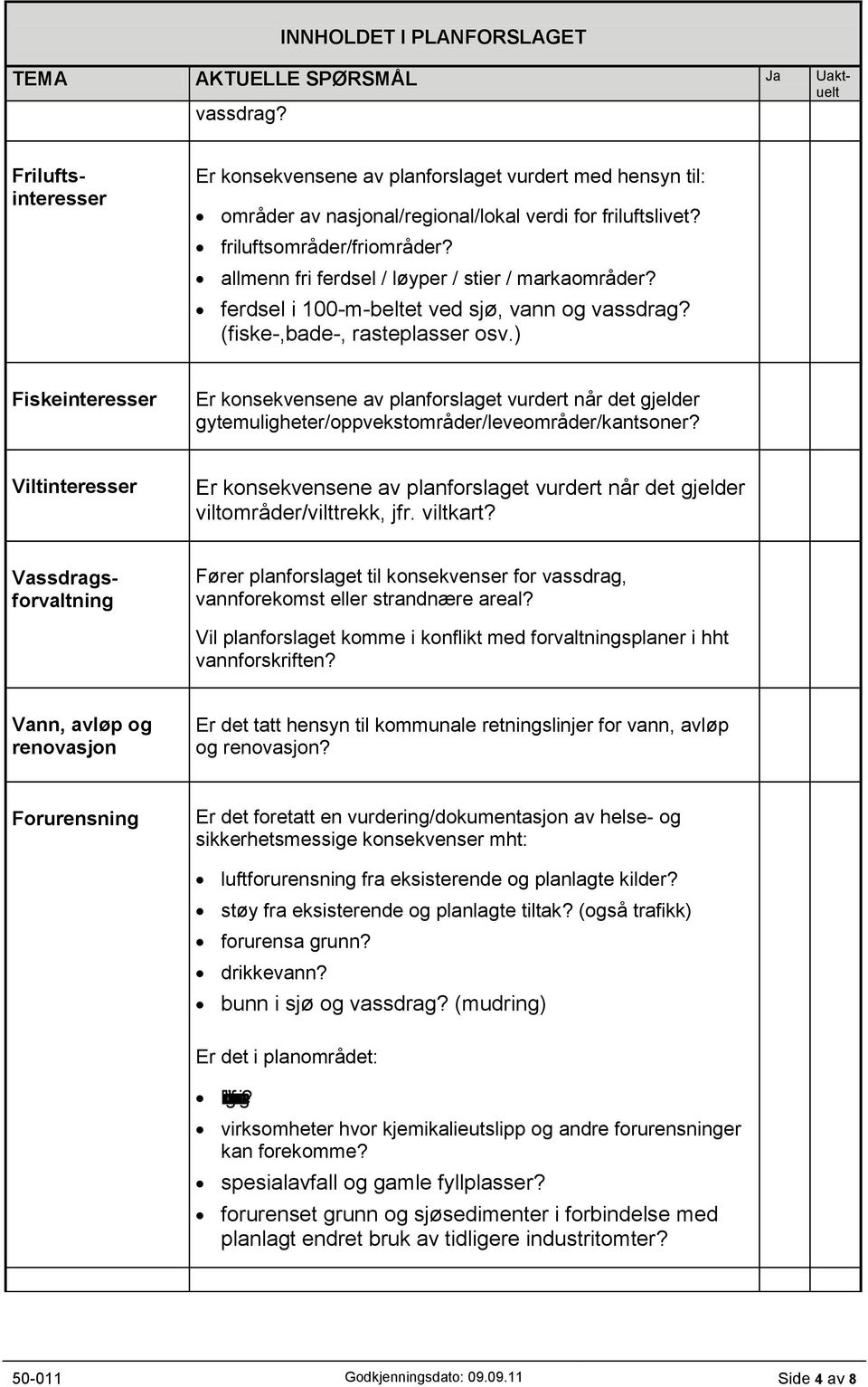 ) Fiskeinteresser Er konsekvensene av planforslaget vurdert når det gjelder gytemuligheter/oppvekstområder/leveområder/kantsoner?