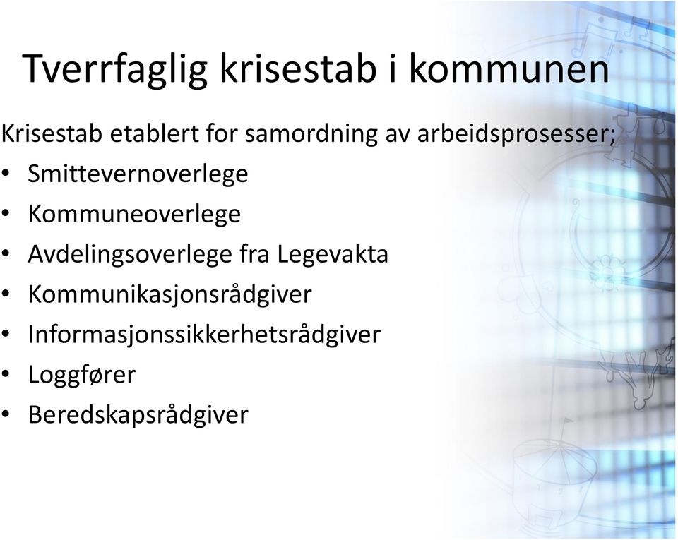 Kommuneoverlege Avdelingsoverlege fra Legevakta