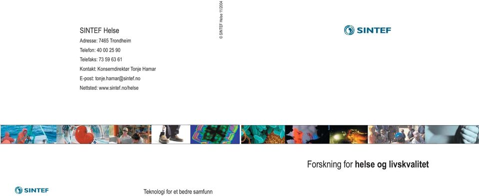 E-post: tonje.hamar@sintef.