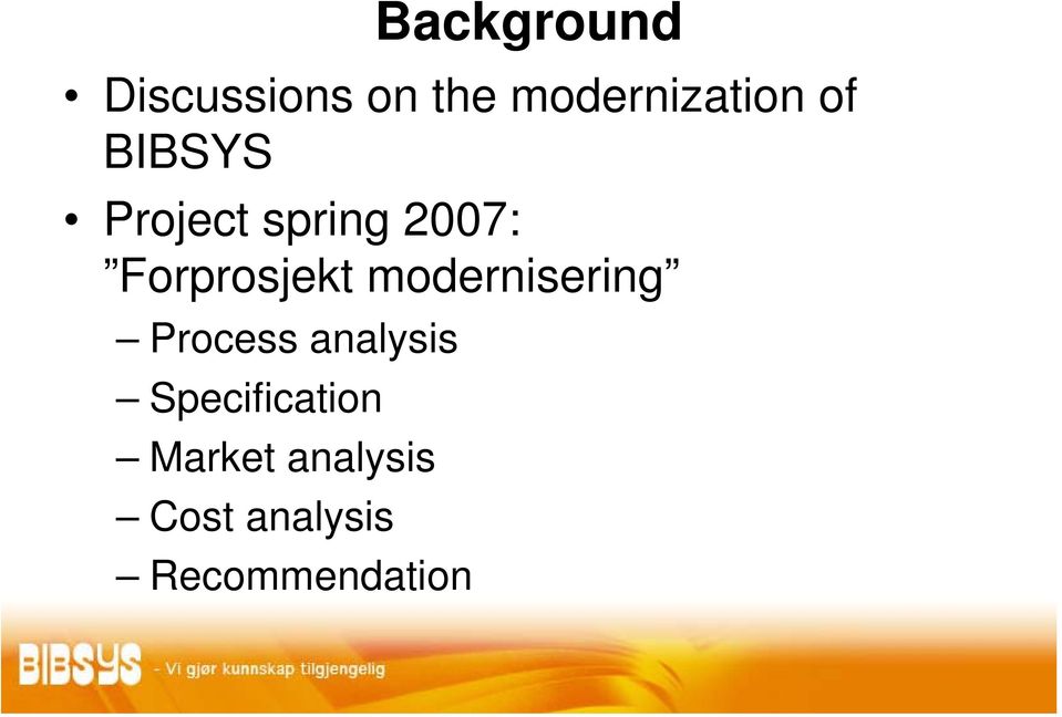modernisering Process analysis