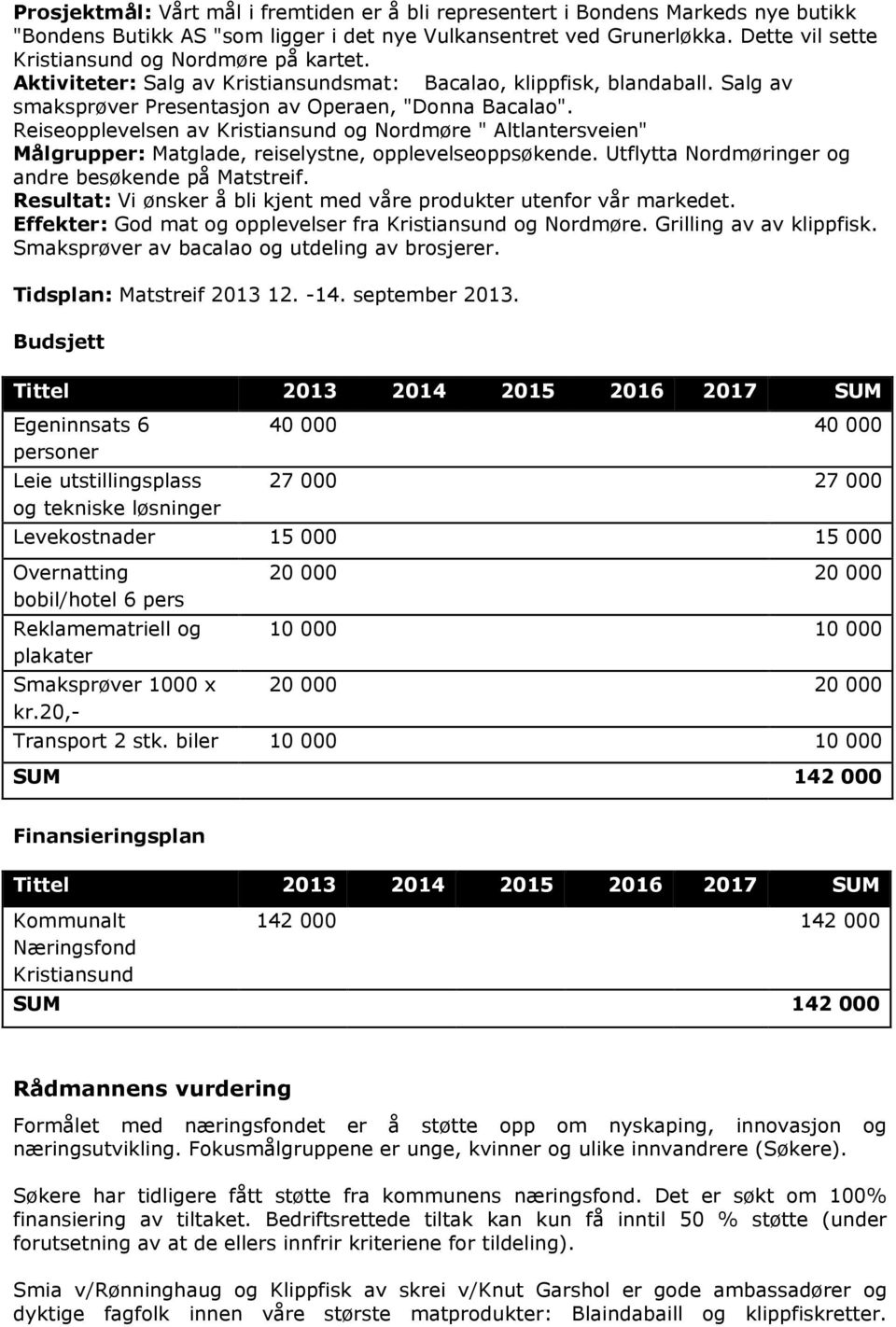 Reiseopplevelsen av Kristiansund og Nordmøre " Altlantersveien" Målgrupper: Matglade, reiselystne, opplevelseoppsøkende. Utflytta Nordmøringer og andre besøkende på Matstreif.