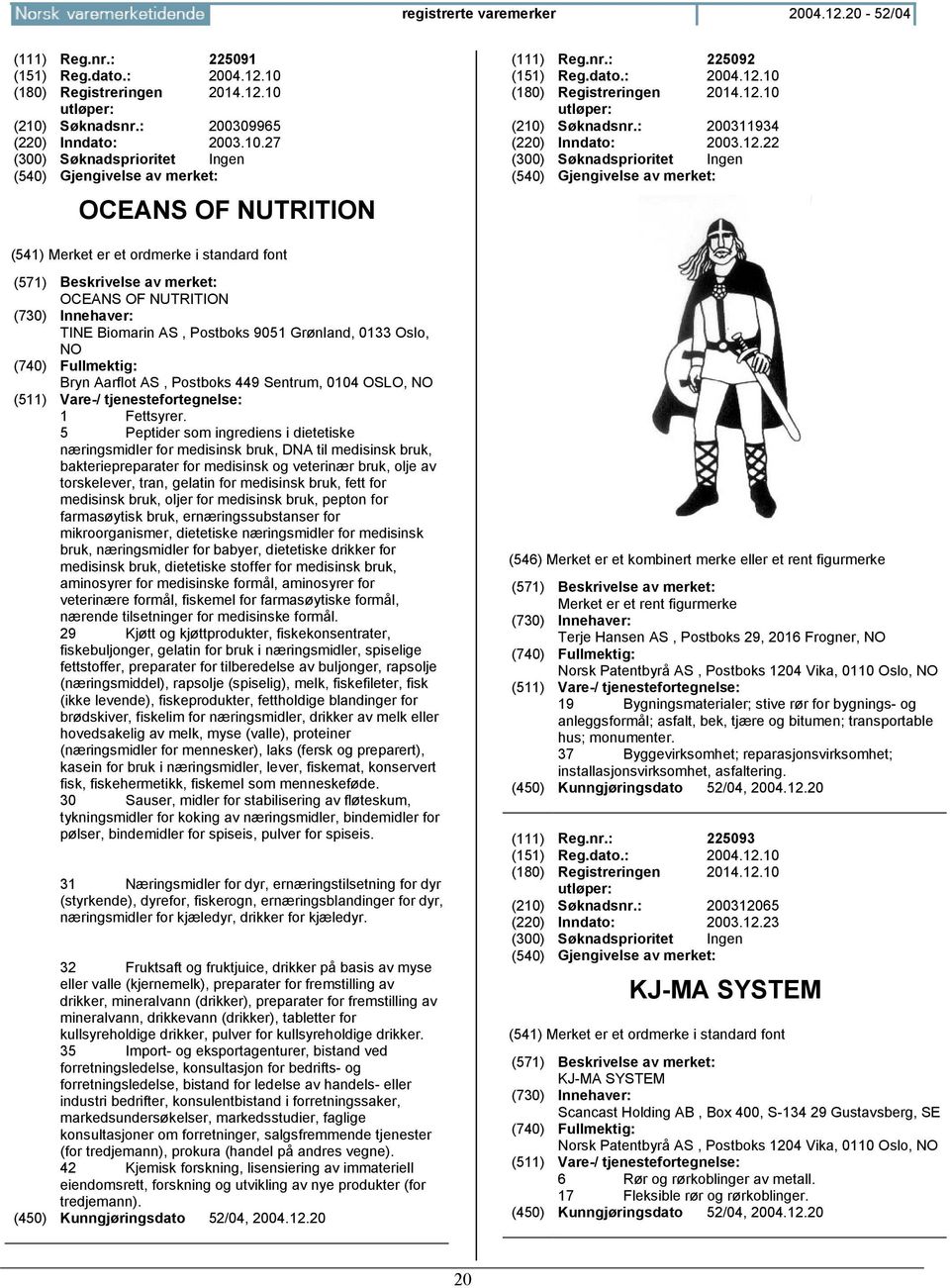 5 Peptider som ingrediens i dietetiske næringsmidler for medisinsk bruk, DNA til medisinsk bruk, bakteriepreparater for medisinsk og veterinær bruk, olje av torskelever, tran, gelatin for medisinsk