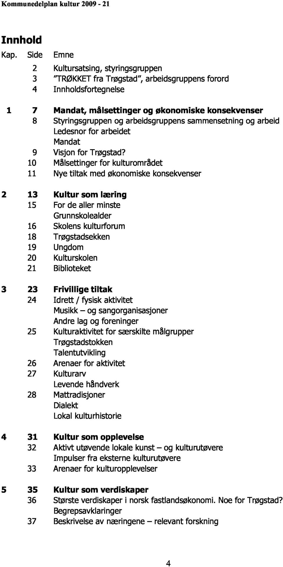 arbeidsgruppens sammensetning og arbeid Ledesnor for arbeidet Mandat 9 Visjon for Trøgstad?