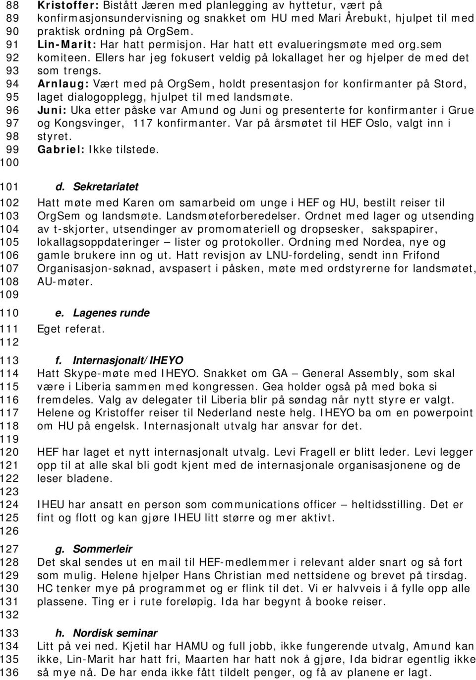 Har hatt ett evalueringsmøte med org.sem komiteen. Ellers har jeg fokusert veldig på lokallaget her og hjelper de med det som trengs.