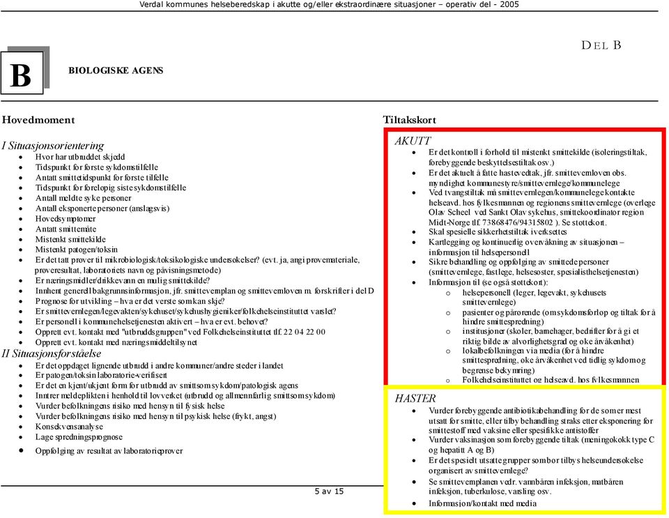 smittemåte Mistenkt smittekilde Mistenkt patogen/toksin Er det tatt prøver til mikrobiologisk/toksikologiske undersøkelser? (evt.