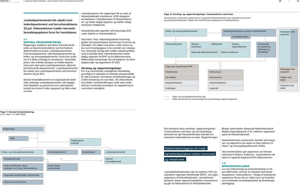 1 SENTRAL KRISEHÅNDTERING Regjeringen etablerer ved behov kriseråd bestående av departementsrådene ved henholdsvis Statsministerens kontor, Justisdepartementet, Forsvarsdepartement,